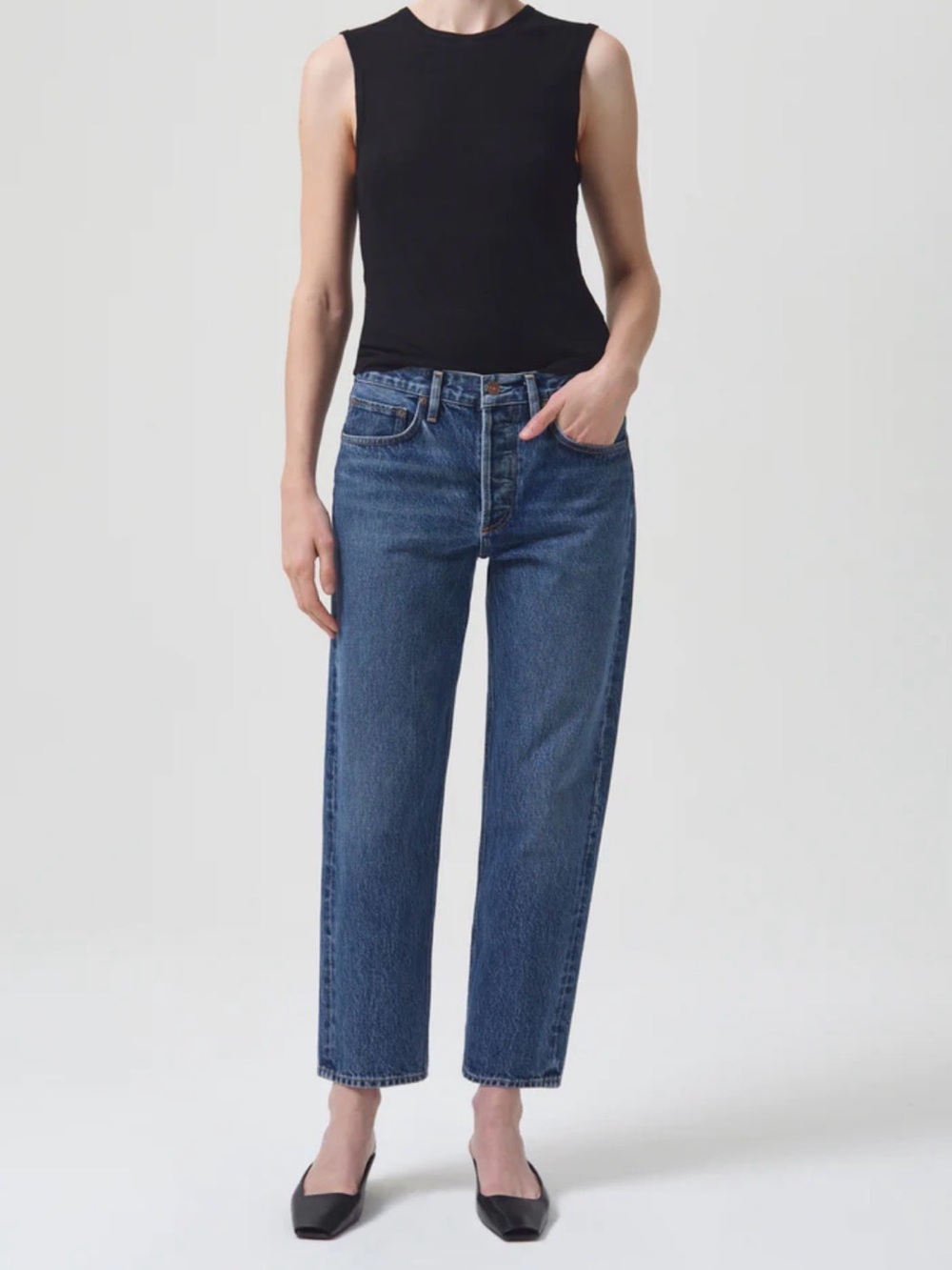 Agolde Mid-Rise Parker Straight Leg Denim Size 27 - Placebo